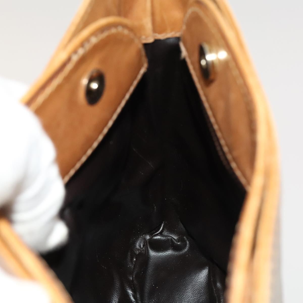 Celine Macadam Shoulder Bag Leather, BEIGE, CANVAS, Shoulder bag