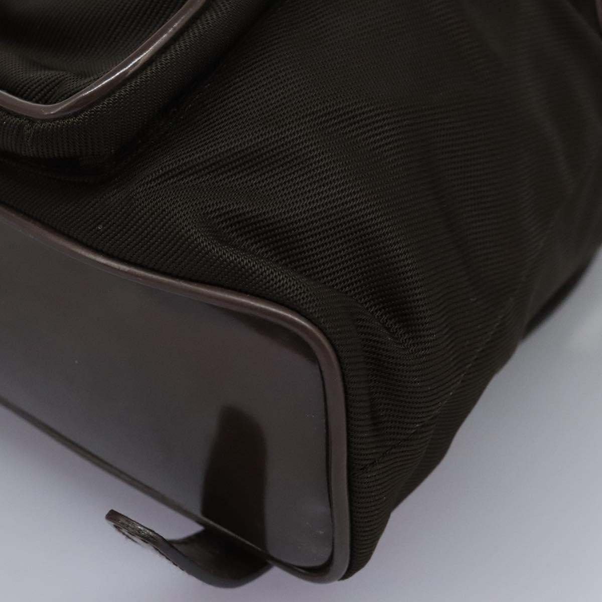 Gucci Vintage Bamboo Backpack Nylon and Patent Leather, BROWN, NYLON, Backpack