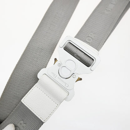 Christian Dior Saddle Crossbody Bag Leather, WHITE, LEATHER, Shoulder bag