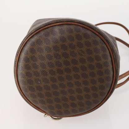 Celine Vintage Macadam Backpack Canvas and Leather, Brown, Canvas, Backpack