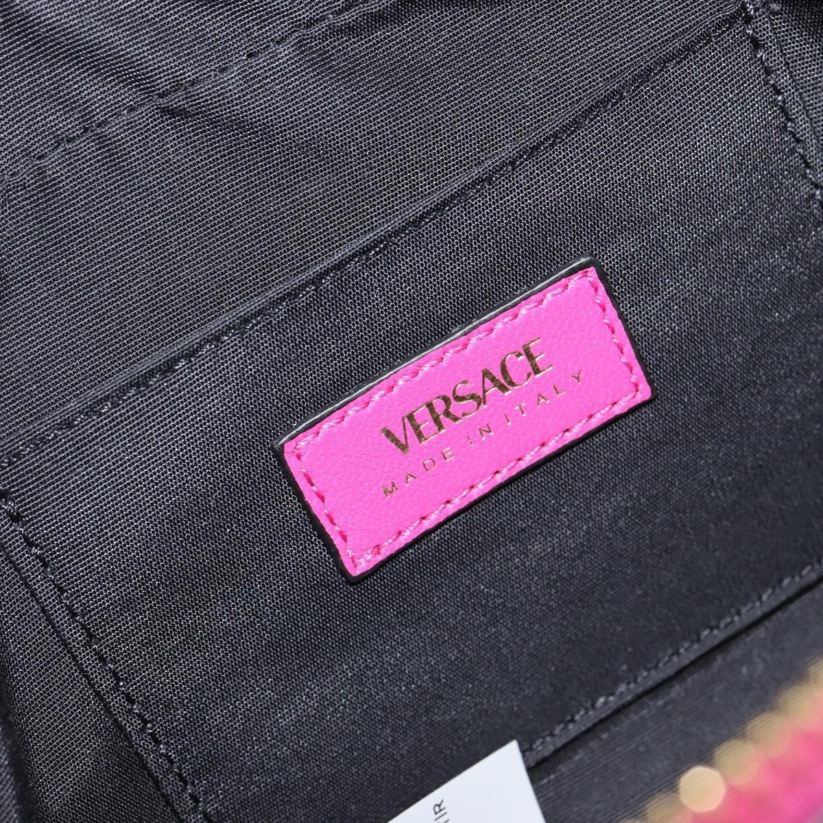 Versace Medusa Icon Front Slip Pocket Camera Bag Quilted Leather, PINK, LEATHER, Shoulder bag