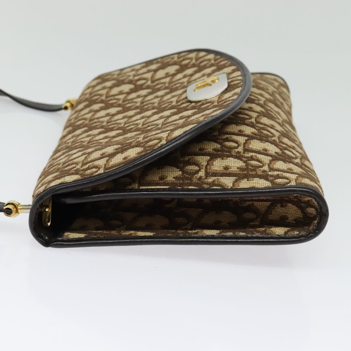 Christian Dior Vintage Flap Crossbody Bag Canvas, BROWN, CANVAS, Shoulder bag