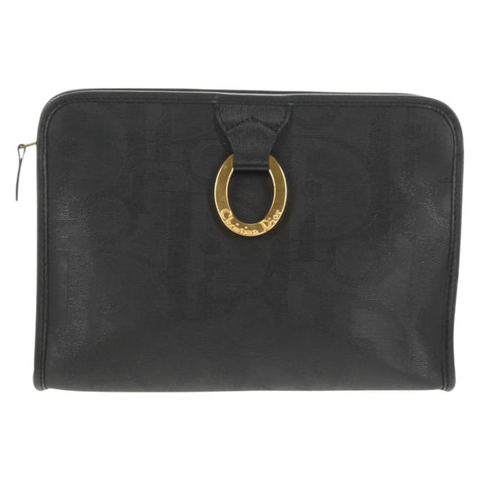 Christian Dior Vintage Trotter Pouch Diorissimo Canvas, BLACK, PVC, Clutche & pouche