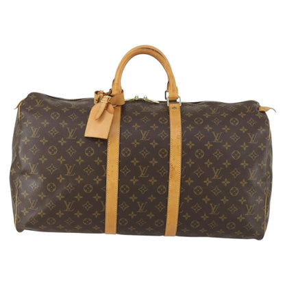 Louis Vuitton Keepall Bag Monogram Canvas, BROWN, CANVAS, Travel bag