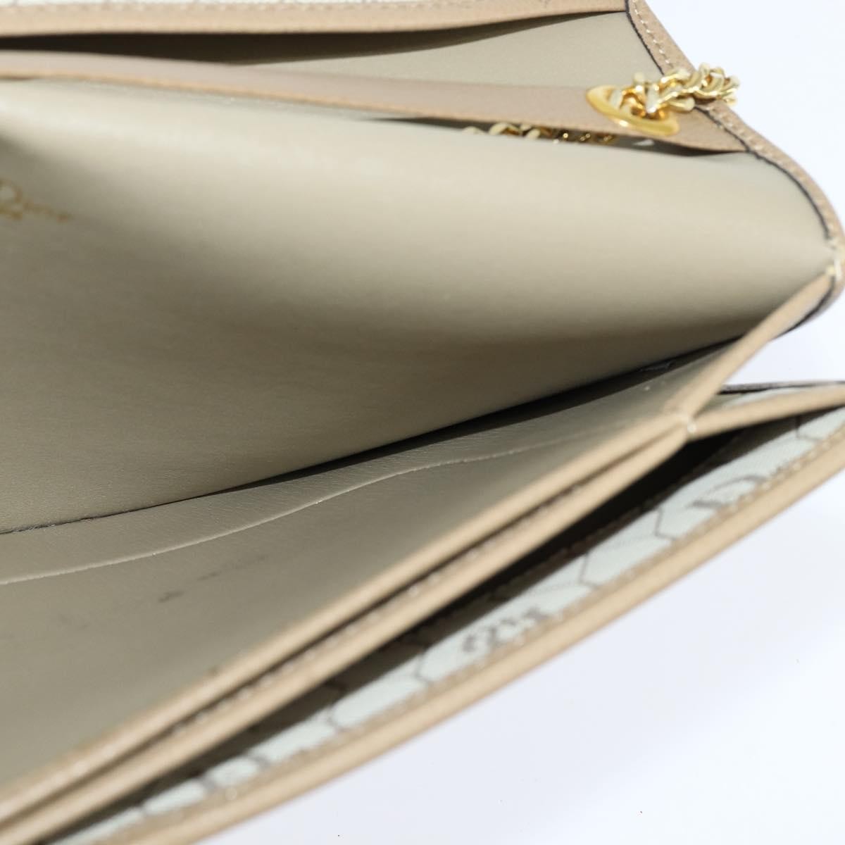 Christian Dior Vintage Chain Flap Shoulder Bag Leather, BEIGE, LEATHER, Shoulder bag