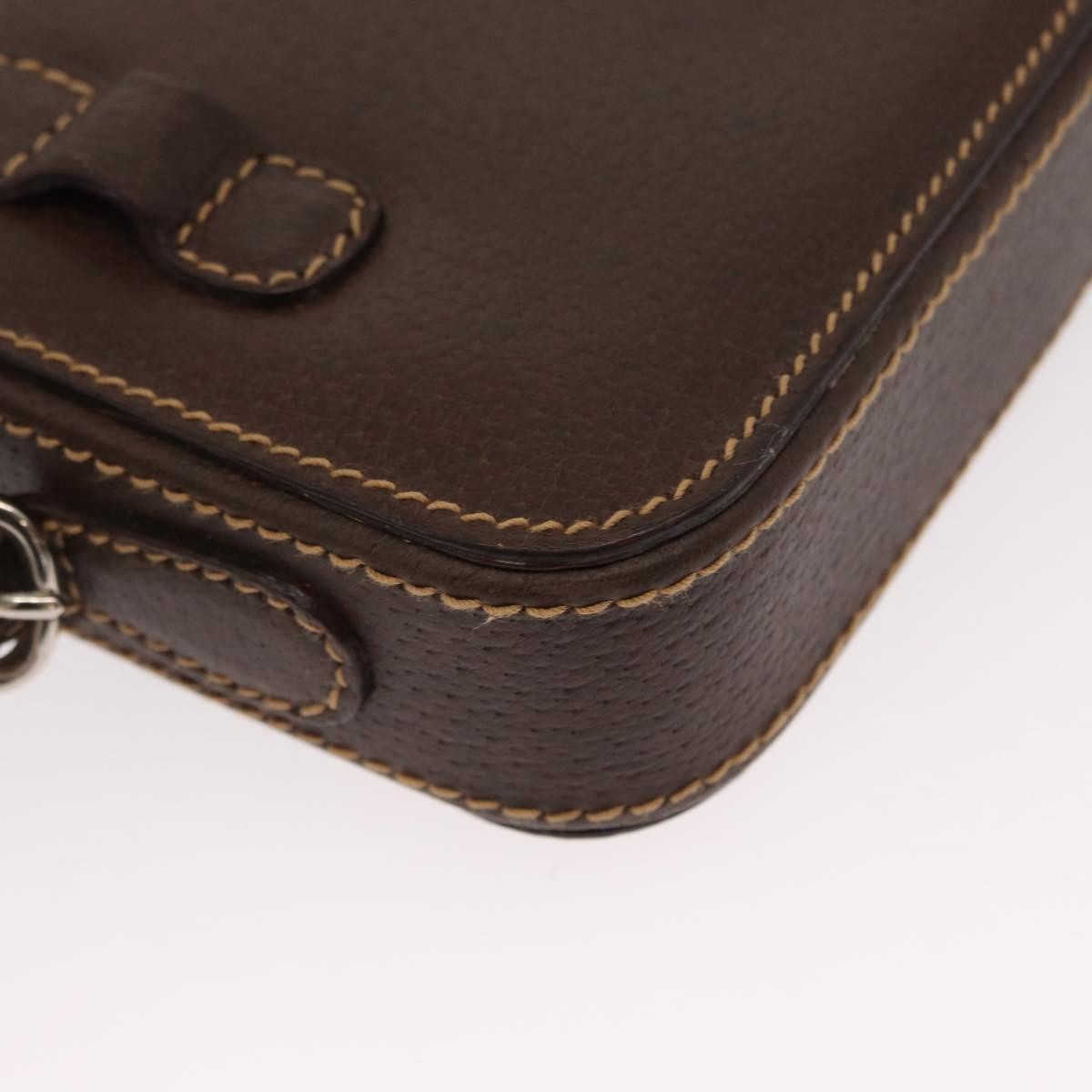 Gucci Cigarette case Shoulder bag Leather, BROWN, LEATHER, Clutche & pouche