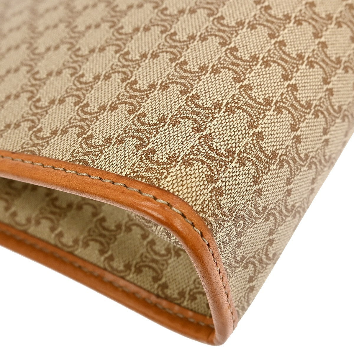 Celine Macadam Pochette Canvas and Leather, BEIGE, CANVAS, Clutche & pouche