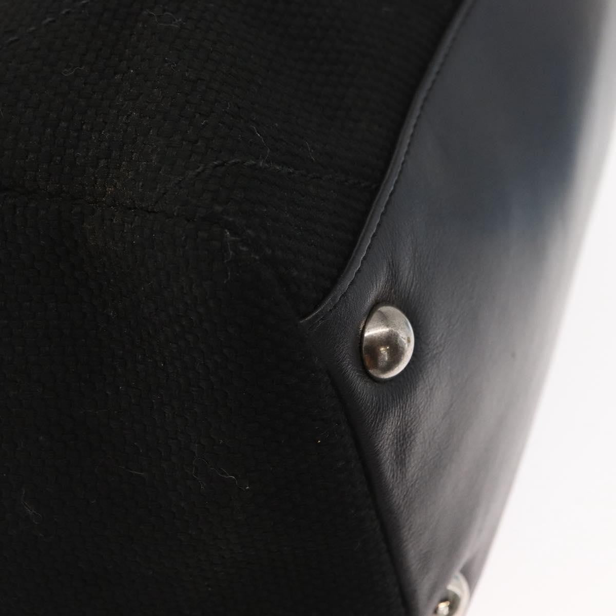 Chanel Vintage CC Charm Tote Chevron Canvas, BLACK, CANVAS, Tote bag