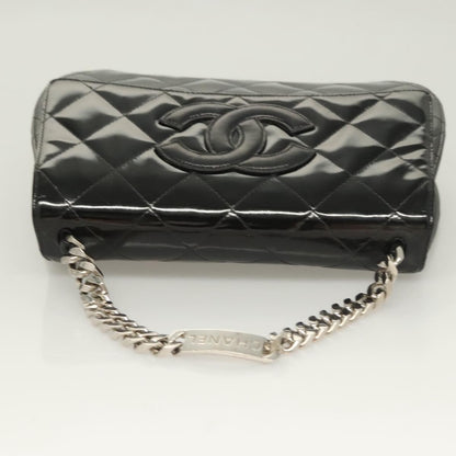 Chanel Vintage ID Bracelet Flap Bag Quilted Patent, BLACK, PATENT_LEATHER, Handbag
