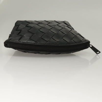 Bottega Veneta Loop Crossbody Bag Intrecciato Nappa, BLACK, LEATHER, Clutche & pouche
