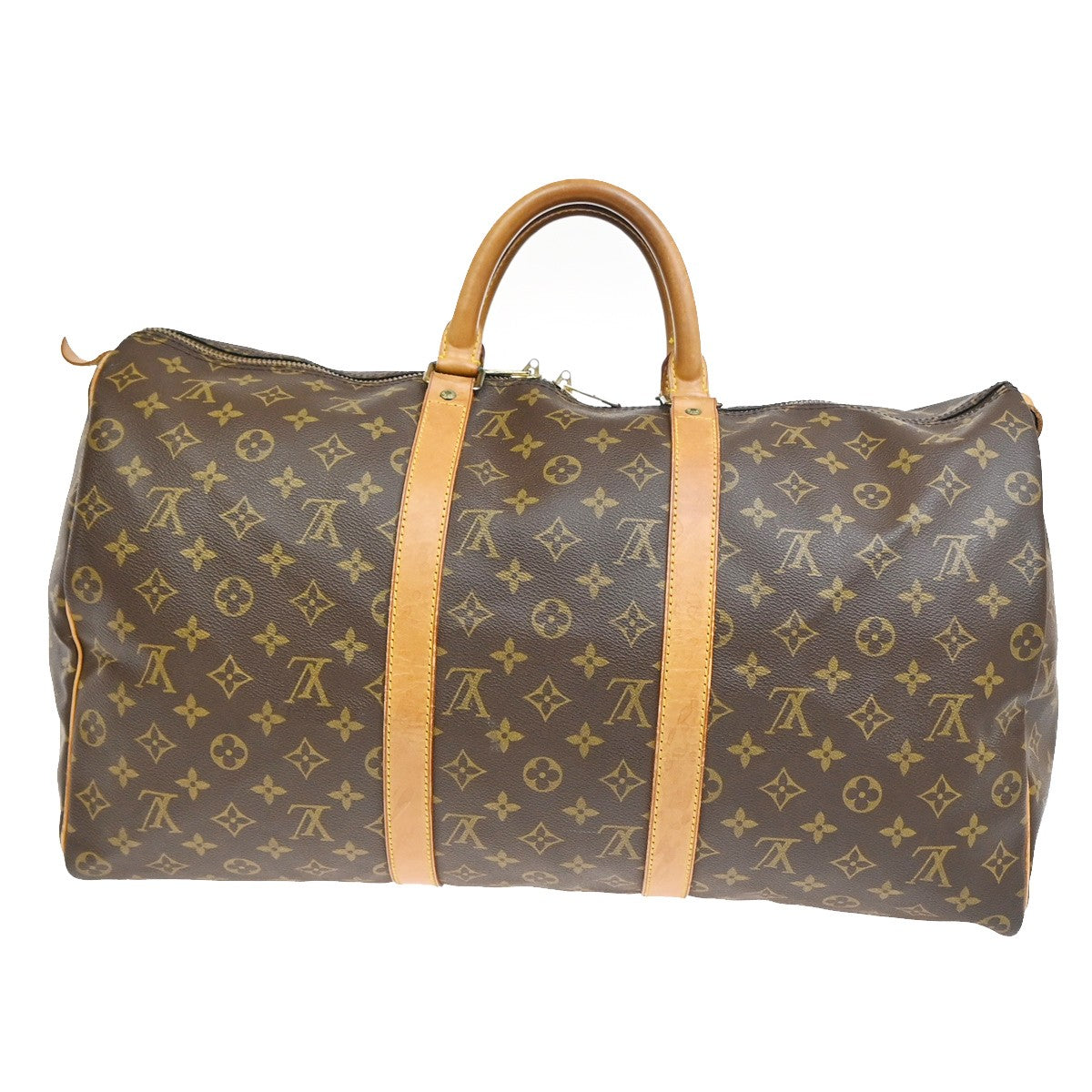 Louis Vuitton Keepall Bag Monogram Canvas, BROWN, CANVAS, Travel bag
