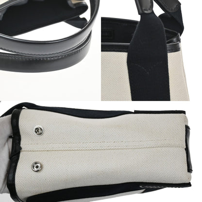 Balenciaga Navy Cabas Canvas with Leather, BEIGE, CANVAS, Bag