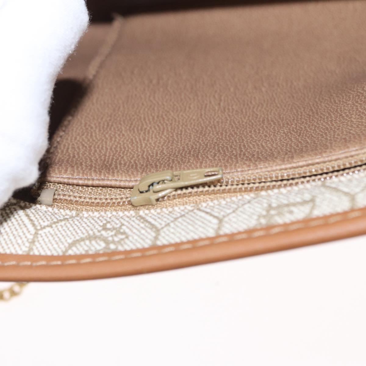 Christian Dior Vintage Honeycomb Flap Crossbody Bag Coated Canvas, BEIGE, CANVAS, Shoulder bag