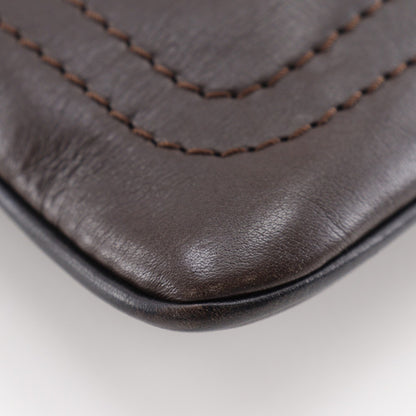 Louis Vuitton Sac Plat Crossbody Bag Utah Leather, BROWN, LEATHER, Shoulder bag