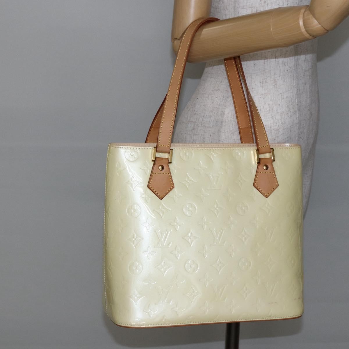 Louis Vuitton Houston Handbag Monogram Vernis, BEIGE, PATENT_LEATHER, Handbag