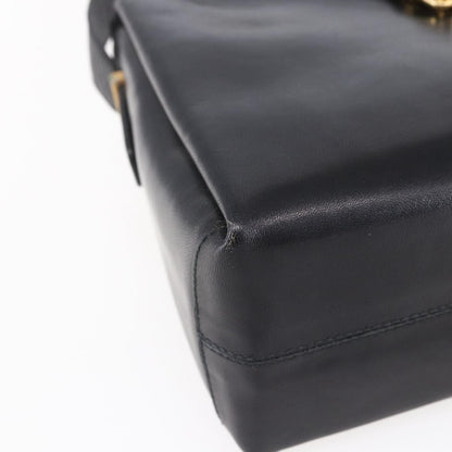 Celine Vintage Shoulder Bag Leather, BLACK, LEATHER, Shoulder bag