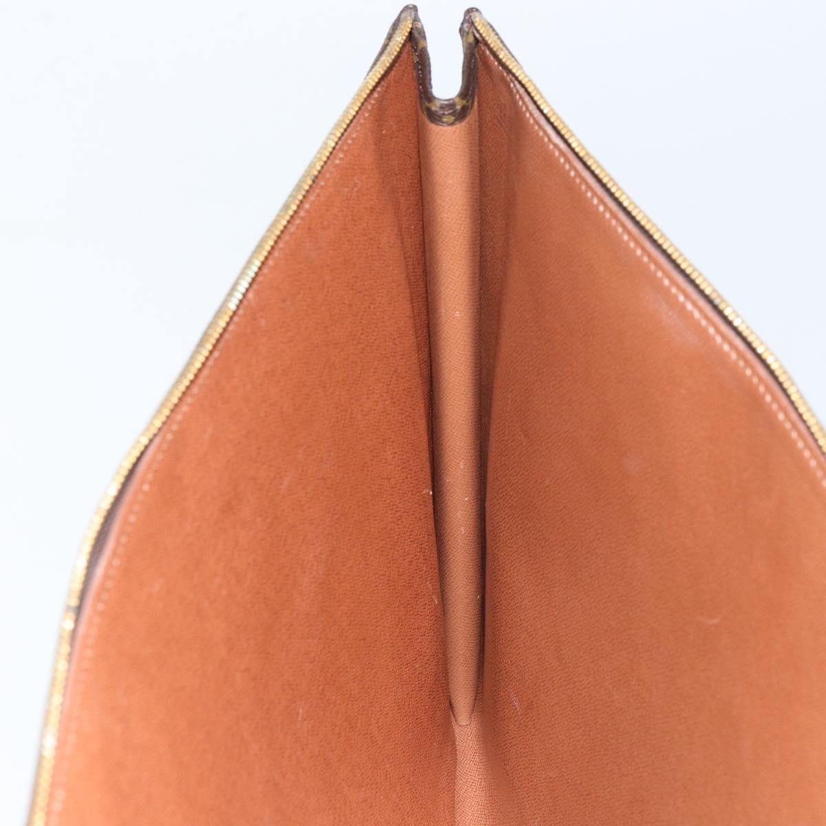 Louis Vuitton Poche Documents Monogram Canvas, BROWN, CANVAS, Clutche & pouche