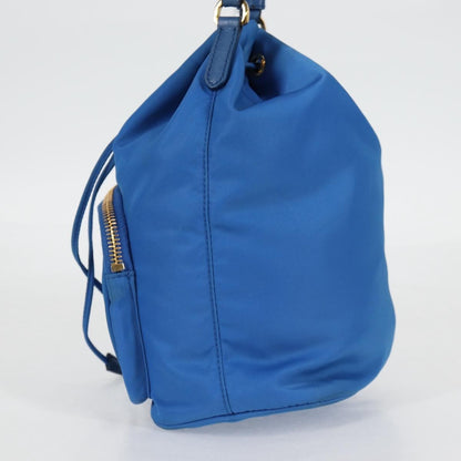 Prada Drawstring Bucket Bag Tessuto, BLUE, NYLON, Handbag