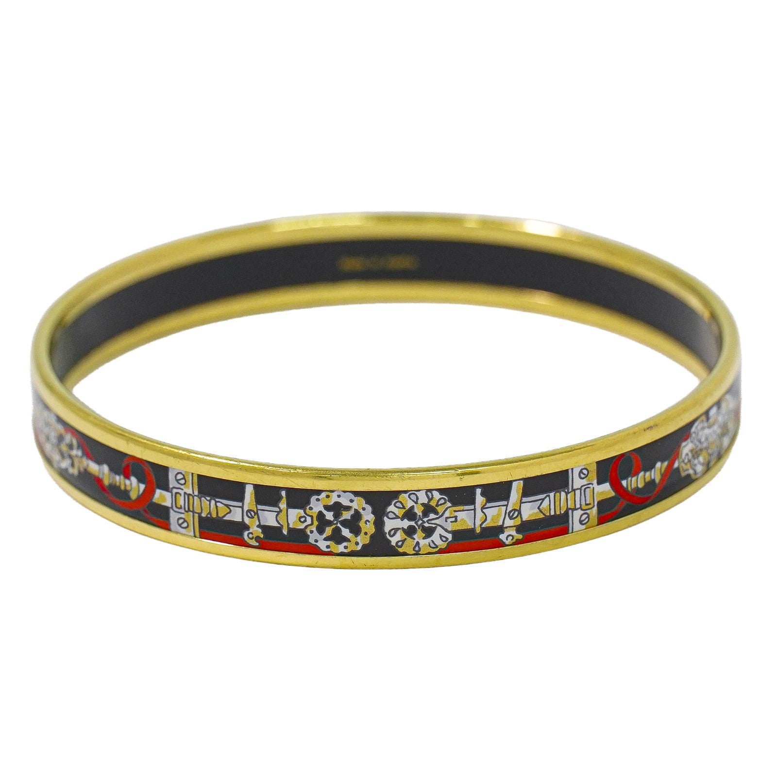 Hermes Enamel Bracelet Metal and enamel, Multicolour, Gold Plated, Bracelet