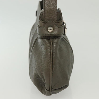 Salvatore Ferragamo Gancini Shoulder Bag Leather, GRAY, LEATHER, Shoulder bag