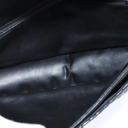 Bally Vintage Chain Shoulder Bag Quilted Leather, BLACK, LEATHER, Shoulder bag