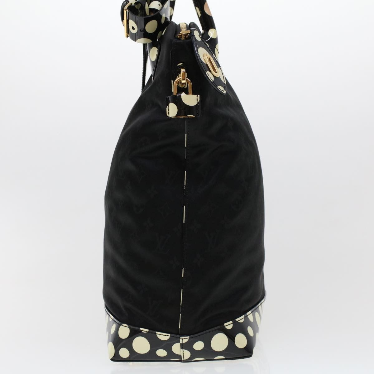 Louis Vuitton Desire Lockit Bag Kusama Infinity Dots Monogram Nylon, BLACK, NYLON, Handbag