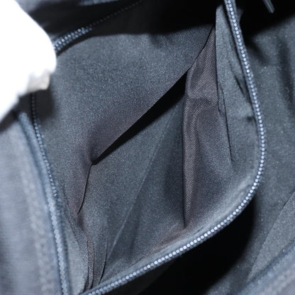 Versace Front Pocket Shoulder Bag Leather and Canvas, BLACK, CANVAS, Shoulder bag