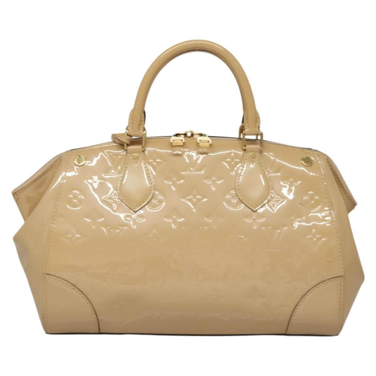 Louis Vuitton Santa Monica Handbag Monogram Vernis, BEIGE, PATENT_LEATHER, Handbag