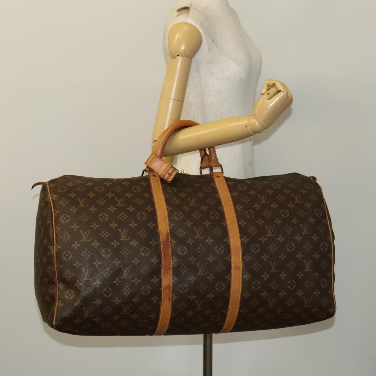 Louis Vuitton Keepall Bag Monogram Canvas, BROWN, CANVAS, Travel bag