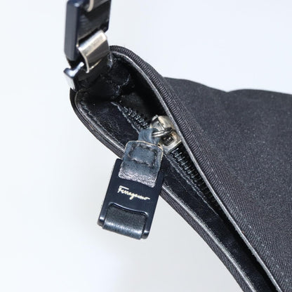 Salvatore Ferragamo Vala Shoulder Bag Nylon, BLACK, NYLON, Shoulder bag