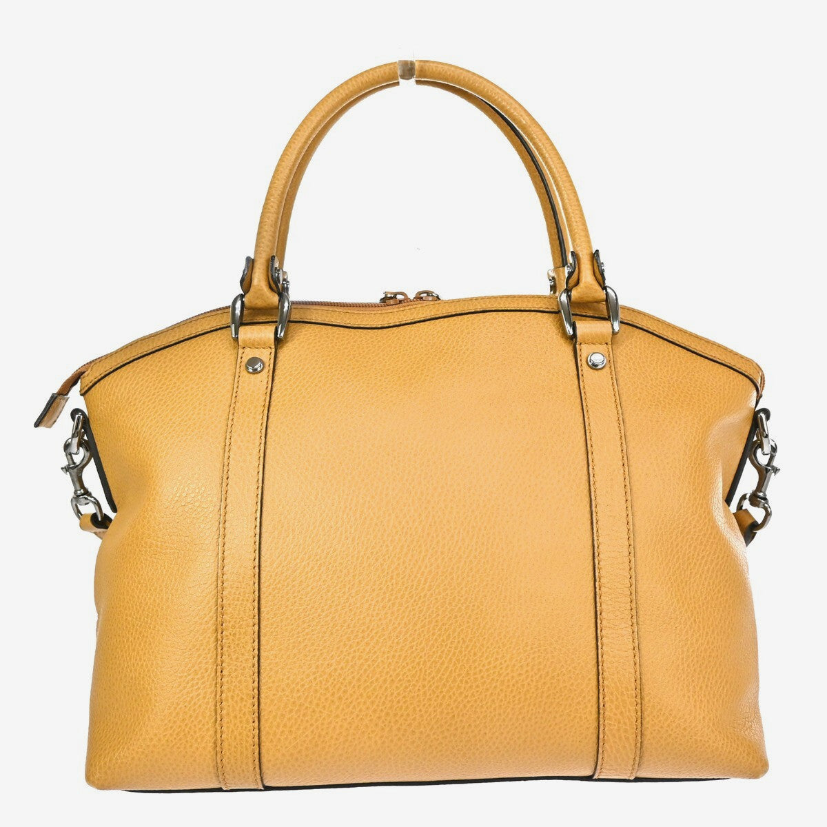 Gucci Britt Convertible Dome Satchel Leather, BEIGE, LEATHER, Handbag