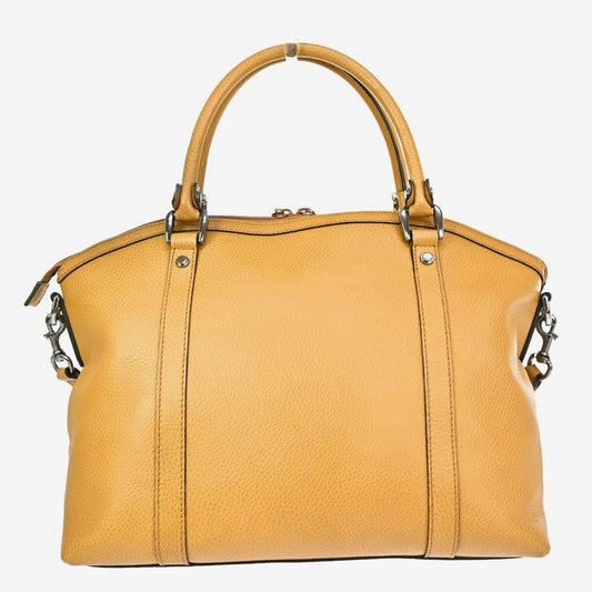 Gucci Britt Convertible Dome Satchel Leather, BEIGE, LEATHER, Handbag