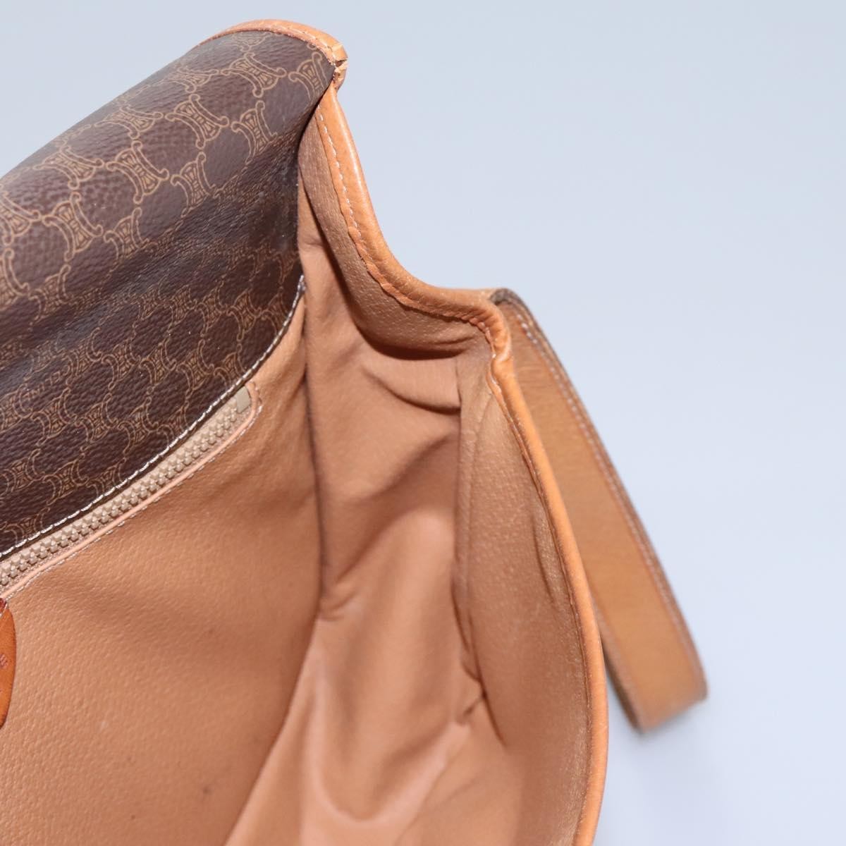 Celine Macadam Shoulder Bag PVC Leather, BROWN, CANVAS, Shoulder bag