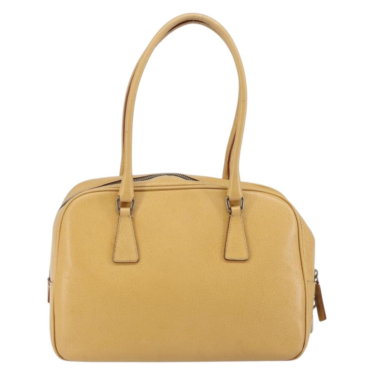 Prada Bauletto Bag Leather, BEIGE, LEATHER, Shoulder bag