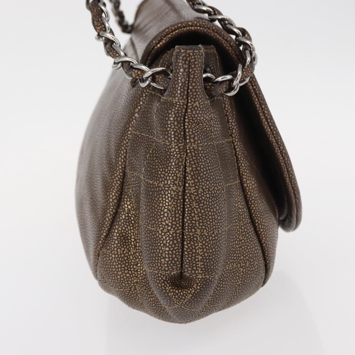 Chanel Timeless Half Moon Flap Bag Caviar, BROWN, LEATHER, Shoulder bag