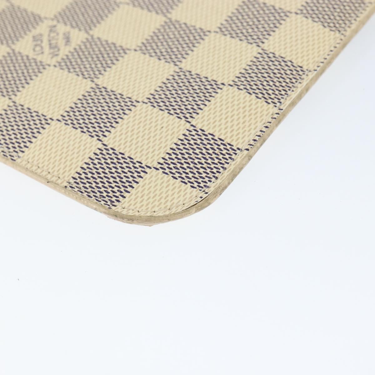 Louis Vuitton Neverfull Pochette Damier, WHITE, CANVAS, Clutche & pouche