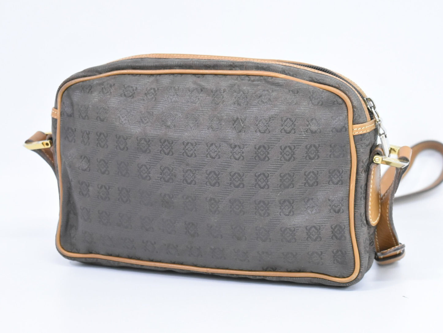 Loewe Anagram Shoulder Bag Canvas, GRAY, CANVAS, Crossbody bag