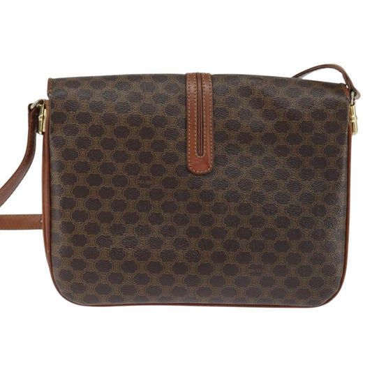 Celine Macadam Shoulder Bag PVC Leather, BROWN, PVC, Shoulder bag