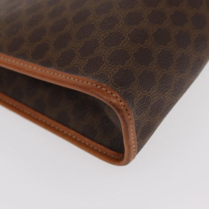 Celine Macadam Pochette Canvas and Leather, BROWN, CANVAS, Clutche & pouche