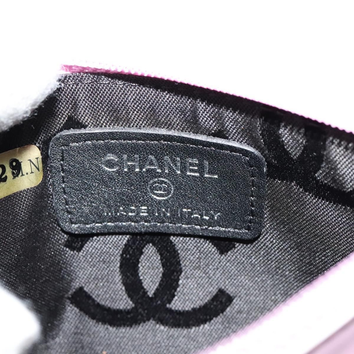Chanel CC Zip Clutch Leather, Pink, Leather, Clutch