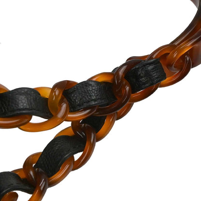 Chanel Vintage CC Resin Chain Tote Leather, BLACK, LEATHER, Tote bag