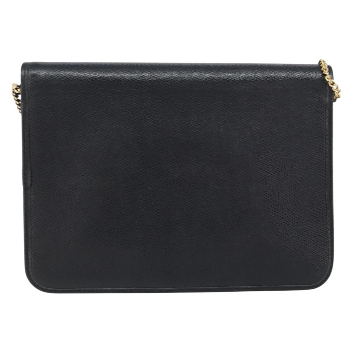 Christian Dior Vintage CD Chain Flap Shoulder Bag Leather, BLACK, LEATHER, Shoulder bag