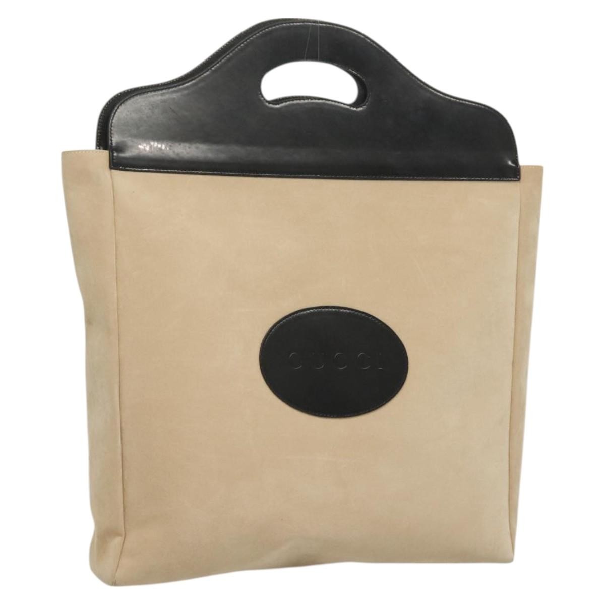 Gucci Vintage Handbag Suede, BEIGE, SUEDE, Handbag