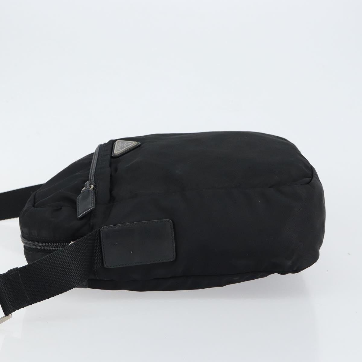 Prada Front Pocket Messenger Bag Tessuto, BLACK, NYLON, Shoulder bag