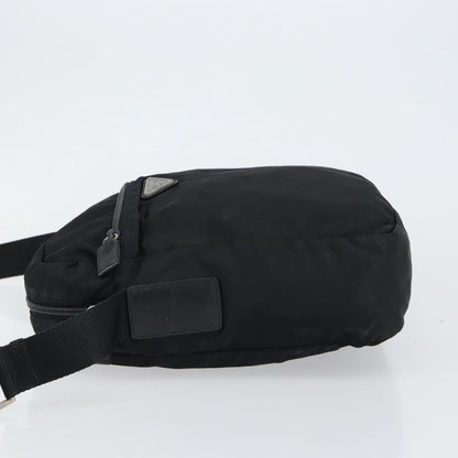 Prada Front Pocket Messenger Bag Tessuto, BLACK, NYLON, Shoulder bag