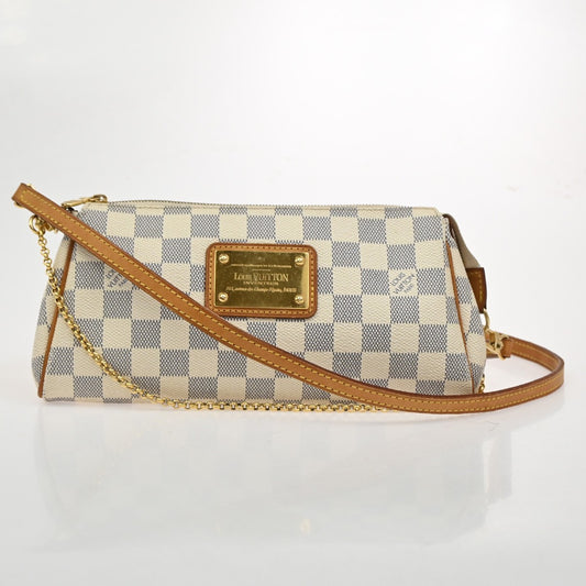 Louis Vuitton Eva Handbag Damier, WHITE, CANVAS, Shoulder bag