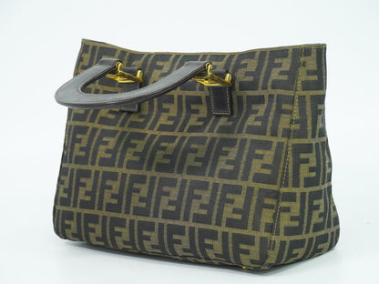 Fendi Vintage Zucca Handbag Zucca, BROWN, CANVAS, Handbag