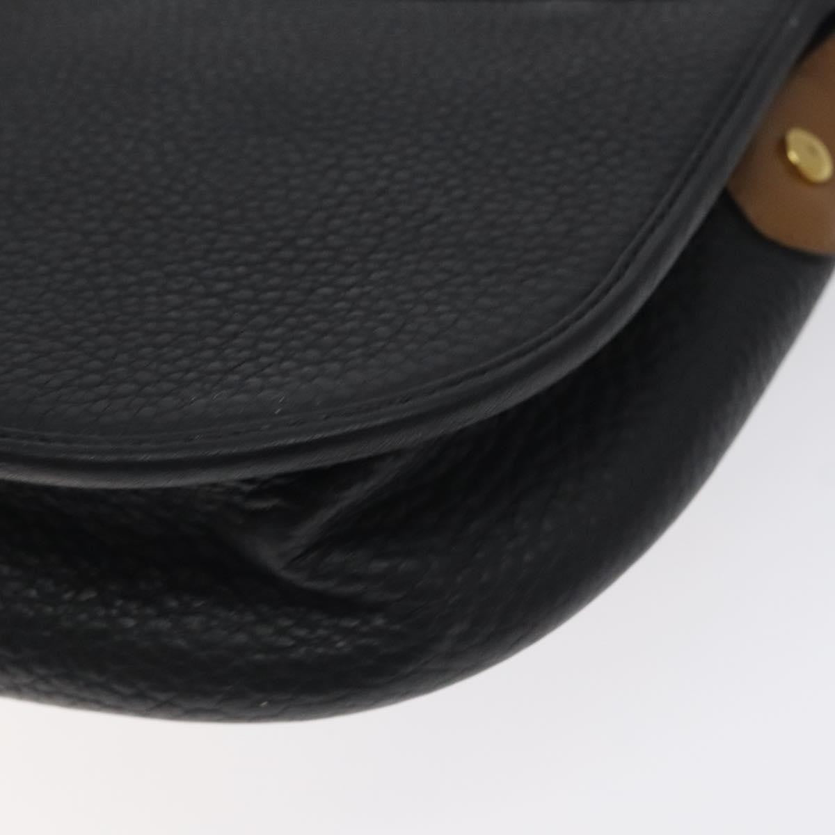 Christian Dior Vintage CD Flap Shoulder Bag Leather, BLACK, LEATHER, Shoulder bag