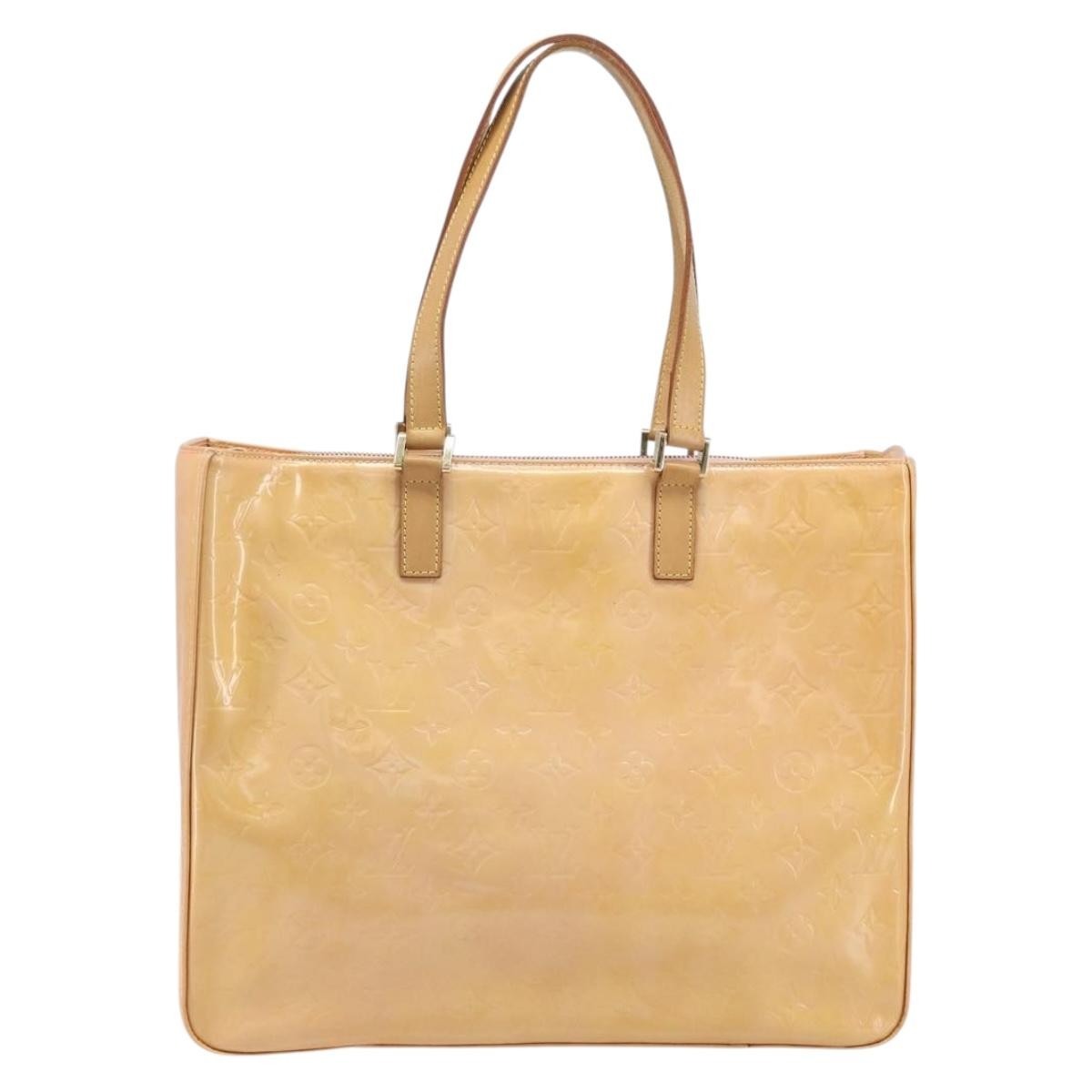 Louis Vuitton Columbus Handbag Monogram Vernis, Beige, Patent Leather, Tote Bag