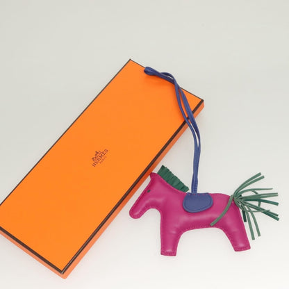Hermes GriGri Rodeo Bag Charm Leather, PURPLE, LEATHER, Charms and Keychains